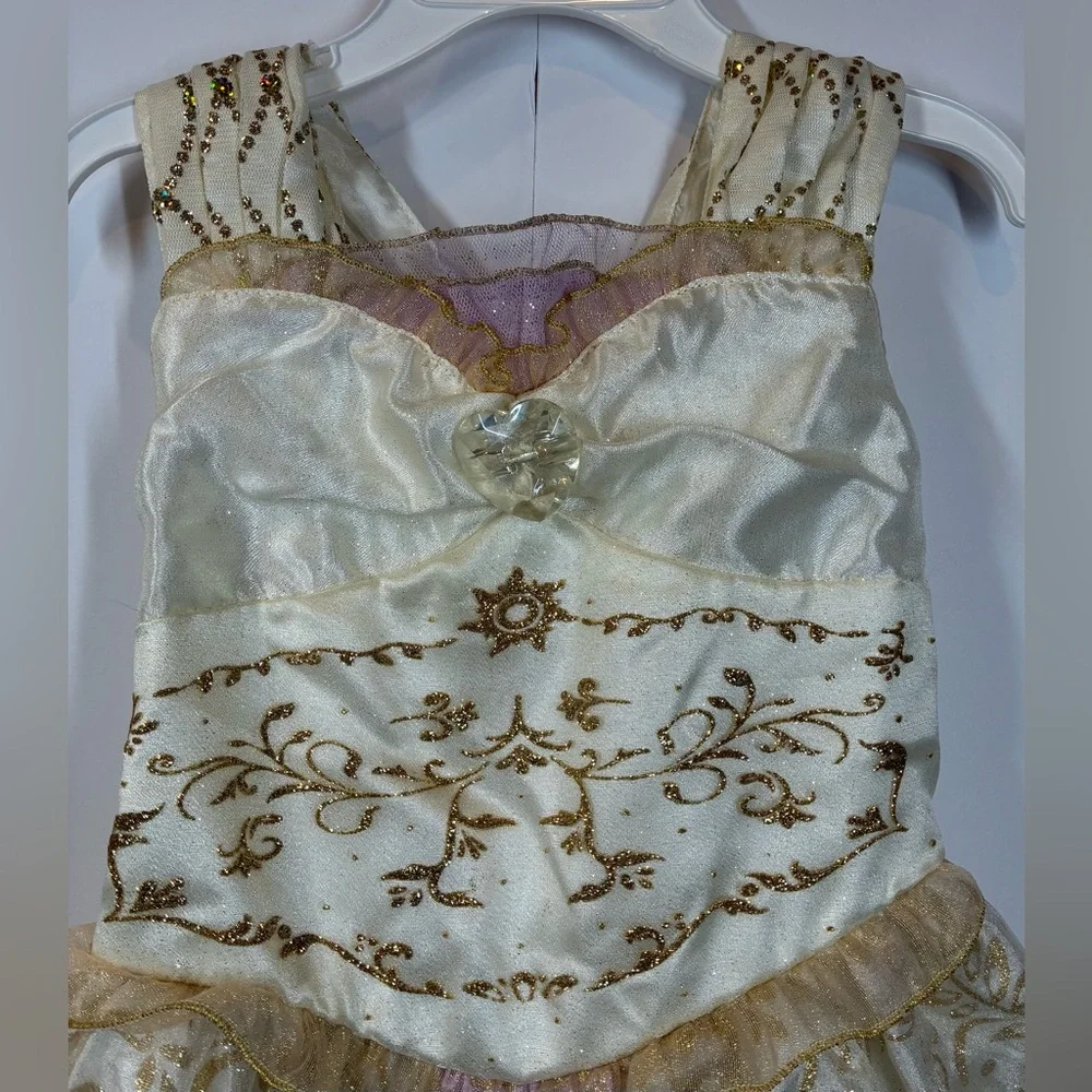 Disney Princess Rapunzel Wedding Dress Cream with Gold/Lavender Size 2/3